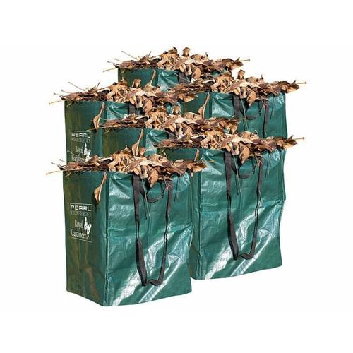 Lot de 6 sacs de jardin rectangulaires 120 L - Royal Gardineer - Pliables et résistants - Blanc