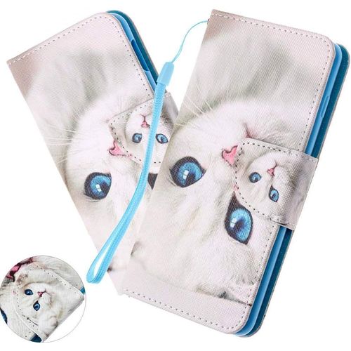 Coque Galaxy A51,Portefeuille Etui Housse Pour Samsung Galaxy A51 Coque Paillette Anime Paillon Unicorn Fleur Pu Cuir Flip Wallet Etui Couverture Pour Samsung Galaxy A51,Hx Blue Eyes Cat