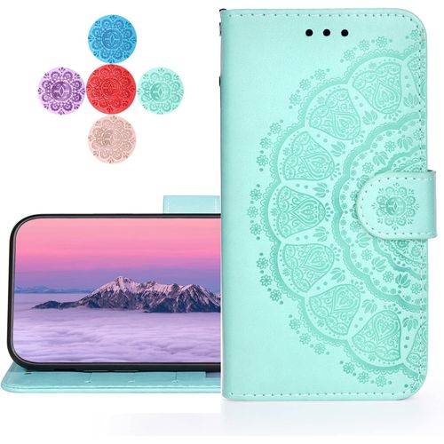 Coque Galaxy A10,Portefeuille Etui Housse Pour Samsung Galaxy A10 Coque Gaufrage Fleur De Mandala Pu Cuir Flip Wallet Etui Coquille Couverture Pour Samsung Galaxy A10,Ld Mandala2 Green