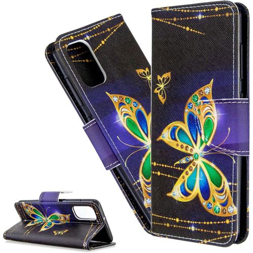 Coque Galaxy S20 Fe 5g,Portefeuille Etui Housse Pour Samsung Galaxy S20 Lite Coque Antichoc Paillon Fleur Anime Pu Cuir Flip Wallet Couverture Pour Galaxy S20 Fe 5g,Bf Big Green Butterfly