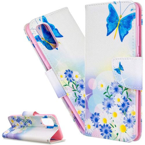 Coque Galaxy S20 Fe 5g,Portefeuille Etui Housse Pour Samsung Galaxy S20 Lite Coque Antichoc Paillon Fleur Anime Pu Cuir Flip Wallet Coquille Couverture Pour Galaxy S20 Fe 5g,Bf Blue Daisy