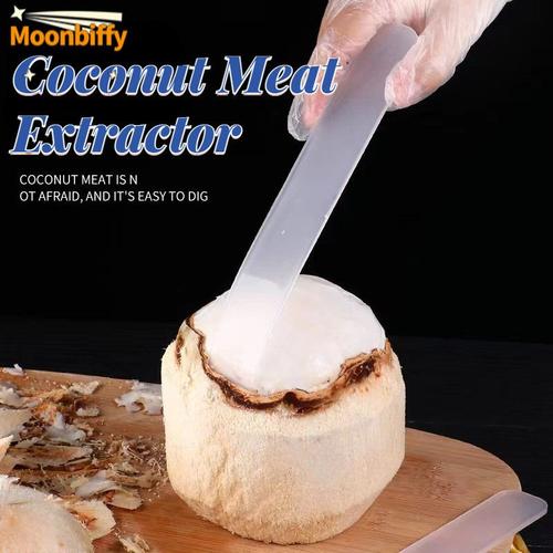 Outil En Plastique Pour Creuser La Noix De Coco, Ouvreur En Plastique Pour Enlever La Viande, Coupe Lavable Avec Manche En Bois, Outils Ménagers