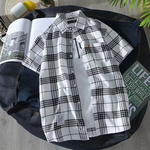 Coréen Rétro Feuilles Ananas Couple Floral Chemise A Manches Courtes Été All-Match Hommes Et Femmes Avec Le Meme Style Plage Bord De Mer Chemise
