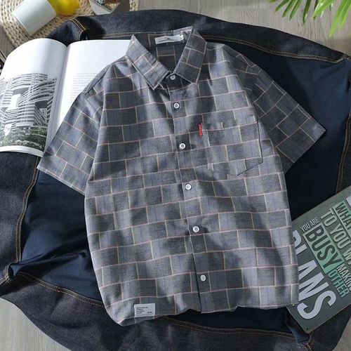 Coréen Rétro Feuilles Ananas Couple Floral Chemise A Manches Courtes Été All-Match Hommes Et Femmes Avec Le Meme Style Plage Bord De Mer Chemise