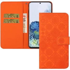 Coque Galaxy A21s,Portefeuille Etui Housse Pour Samsung Galaxy A21s Coque Paillette Fleur Totem En Relief Chat Pu Cuir Flip Wallet Couverture Pour Samsung Galaxy A21s,Xc Totem Orange