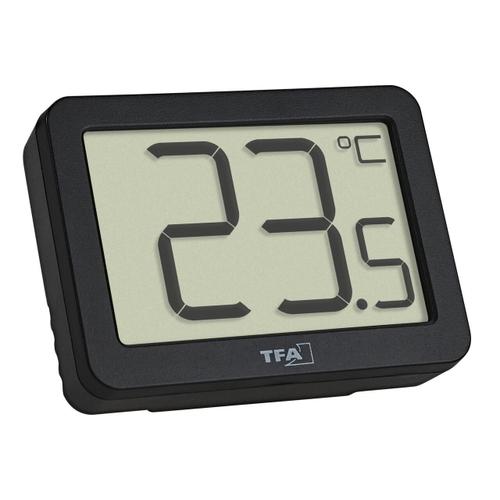 Thermomètre D'ambiance Numérique, Avec Support Magnétique, Noir, Tfa 30.1065.01