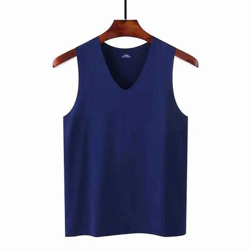 Gilet Sans Couture En Soie De Glace Pour Hommes T-Shirt Sans Manches De Marque Tide Pour Hommes