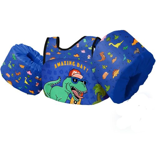 Gilet De Natation Pour Enfants, Brassard Enfant, Brassard Bebe De Flottement Aides À La Formation De Natation Pour Garçons/Filles De5 À 8 Ans, 15 À 30 Kg - Tyrannosaure