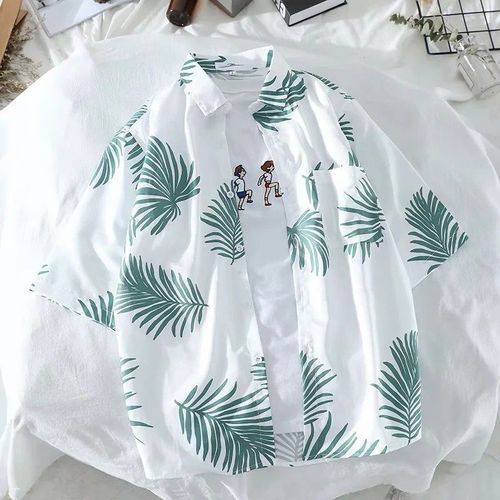 Nouvelle Chemise Florale A Manches Courtes Pour Hommes Lâche Chemise Florale A La Mode Couple Veste De Plage Mince Été Hawaien