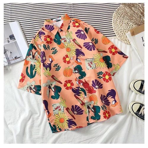 Nouvelle Chemise Florale A Manches Courtes Pour Hommes Lâche Chemise Florale A La Mode Couple Veste De Plage Mince Été Hawaien
