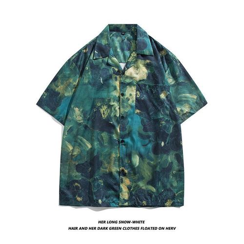 Chemise A Manches Courtes Canard Hommes Et Femmes Chemise A Imprimé Dessin Animé Vetements D'extérieur D'été Veste A Manches Mi-Longues Chemise A Fleurs Rétro De Style