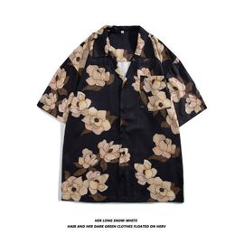 Chemise A Manches Courtes Canard Hommes Et Femmes Chemise A Imprimé Dessin Animé Vetements D'extérieur D'été Veste A Manches Mi-Longues Chemise A Fleurs Rétro De Style