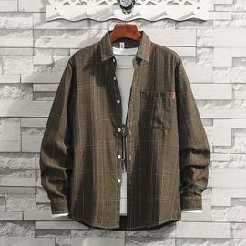 Chemise A Carreaux Japonaise De Style Chemise A Col Carré Ample A Manches Longues Pour Hommes Chemise A Carreaux A La Mode De Style Coréen Veste Ins Marée
