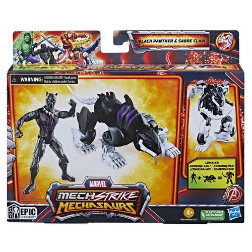 Marvel Classic Marvel Mech Strike Mechasaurs Black Panther Avec Sabre Claw Mechasaur
