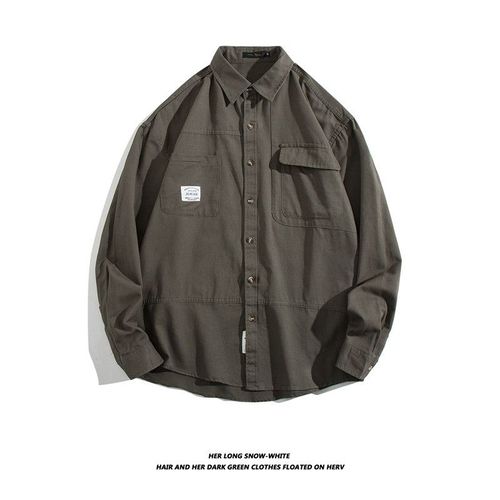 Outillage Pur Coton Chemise A Manches Longues Hommes Printemps Et Été Nouvelle Tendance Lâche Style Mode Chemise Décontractée Veste