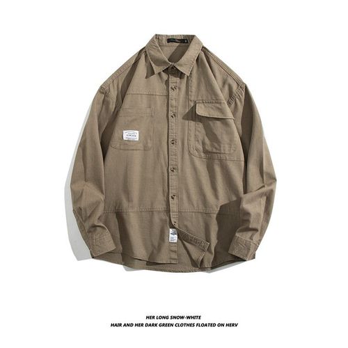 Outillage Pur Coton Chemise A Manches Longues Hommes Printemps Et Été Nouvelle Tendance Lâche Style Mode Chemise Décontractée Veste