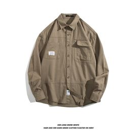 Outillage Pur Coton Chemise A Manches Longues Hommes Printemps Et Été Nouvelle Tendance Lâche Style Mode Chemise Décontractée Veste