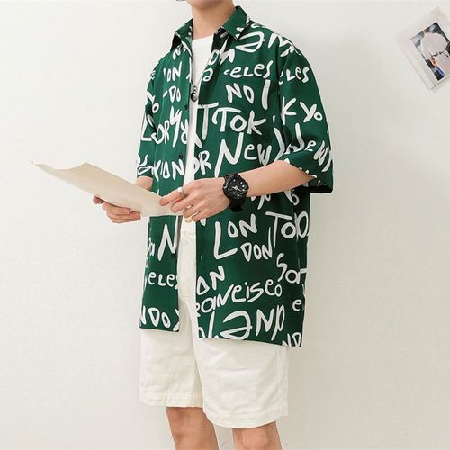 Chemise A Fleurs Pour Hommes A Cinq Points A Manches Courtes En Vrac De Grande Taille D'été Style Japonais Design Haut De Gamme Sens Chemise En Soie De Glace De Niche