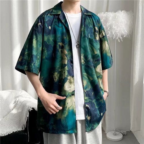 Chemise A Fleurs Vintage Rétro De Style A Manches Courtes De Style Thailandais Design De Style Hawaien Se Sentant Belle Et Ample Chemise Pour Hommes Et Femmes