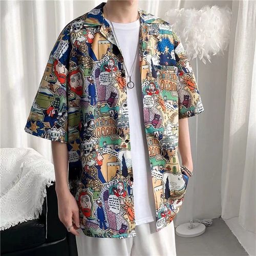 Chemise A Fleurs Vintage Rétro De Style A Manches Courtes De Style Thailandais Design De Style Hawaien Se Sentant Belle Et Ample Chemise Pour Hommes Et Femmes