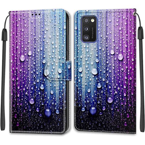 Coque Pour Samsung Galaxy A41, Etui Samsung A41, Housse De Galaxy A41 En Cuir Pu, Etui Housse En Cuir De Protection Avec [3 Emplacements Pour Cartes] [Magnetique] Flip Case(Bleu Violet)