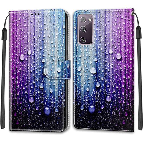 Coque Pour Samsung Galaxy S20 Fe 5g, Etui Samsung S20 Fe 5g, Housse De Galaxy S20 Fe 5g En Cuir Pu, Etui Housse En Cuir De Protection Avec [Magnetique] Flip Portefeuille (Bleu Violet)