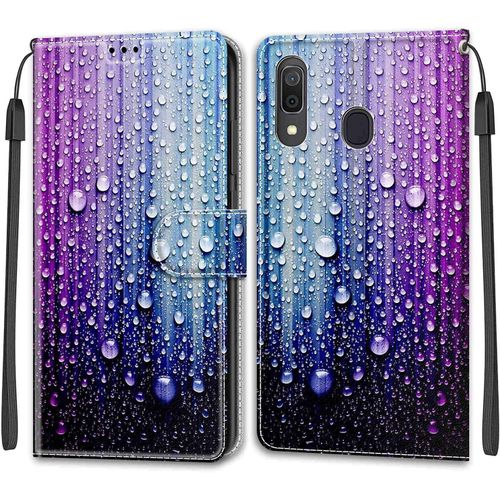 Coque Pour Samsung Galaxy A20 /A30, Etui Samsung A20 /A30, Housse De Galaxy A20 /A30 En Cuir Pu, Etui Housse En Cuir De Protection Avec [Ranges Cartes] [Magnetique] Flip Case(Bleu Violet)