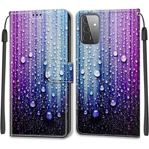 Coque Pour Samsung Galaxy A72 5g, Etui Samsung A72 5g, Housse De Galaxy A72 5g En Cuir Pu, Etui Housse En Cuir De Protection Avec [Magnetique] Flip Portefeuille Antichoc Case(Bleu Violet)