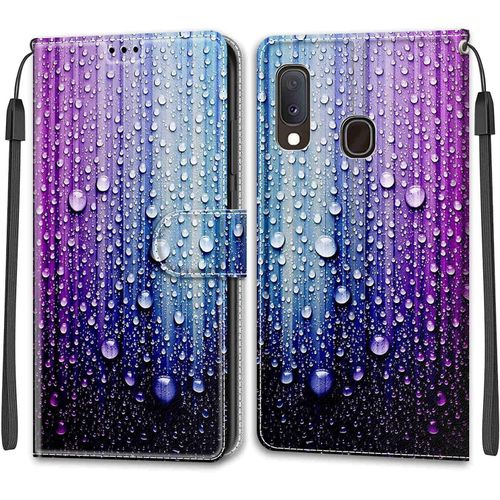Coque Pour Samsung Galaxy A20e /A10e, Etui Samsung A20e /A10e, Housse De Galaxy A20e /A10e En Cuir Pu, Etui Housse En Cuir De Protection Avec [Ranges Cartes] [Magnetique] Flip Case(Bleu Violet)