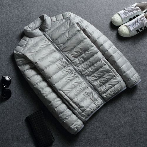 Doudoune Légere Anti-Saison Hommes Col Montant A Capuche Section Mince Manteau Court Léger D'âge Moyen Et Jeunes Grande Taille Dégagement De Vetements Pour Hommes