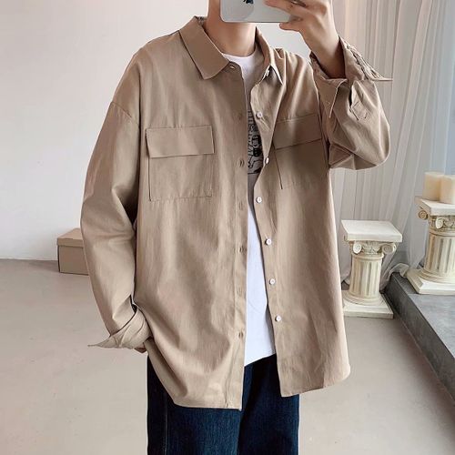 Chemise A Manches Longues Hommes Style Paresseux Été New Ins Style Creme Solaire Chemise Veste Vetements Décontractés