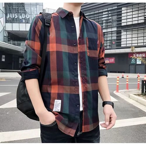 Chemise Garçons A Manches Longues Version Coréenne A La Mode Printemps Et Automne Vetements Casual Belle Personnalité Pouces Vetements Outillage Chemise Veste