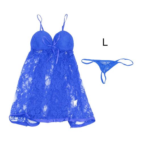 Pyjama Sexy En Dentelle Imbibée Pour Femme, Chemise Nuisette, String, Grande Taille 7.0, Lingerie Aussi En Déclin