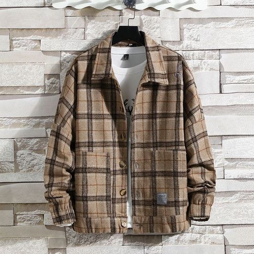 2019 Nouvelle Version Coréenne D'automne Et D'hiver De La Veste A Carreaux En Laine Populaire Veste Décontractée Pour Hommes Tendance De Style