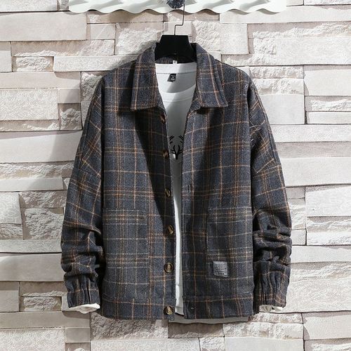 2019 Nouvelle Version Coréenne D'automne Et D'hiver De La Veste A Carreaux En Laine Populaire Veste Décontractée Pour Hommes Tendance De Style