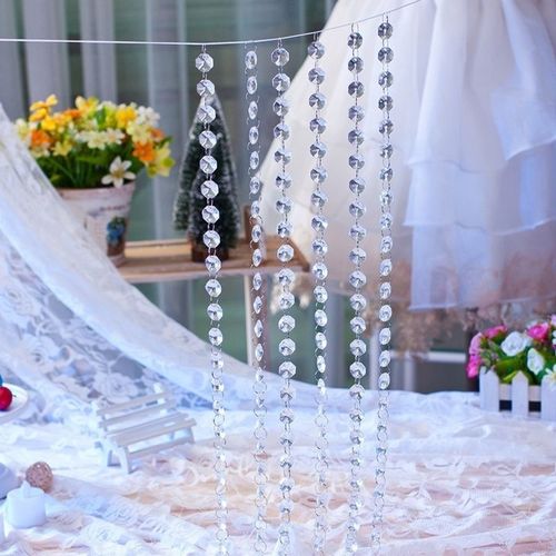 Guirlande De Perles En Cristal Transparent Acrylique 1 Mètre, Rideau De Diamants, Perles Suspendues, Décoration De Mariage