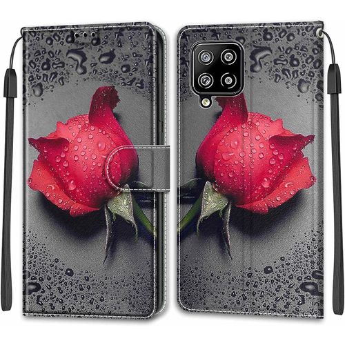 Coque Pour Samsung Galaxy A42 5g, Etui Samsung A42 5g, Housse De Galaxy A42 5g En Cuir Pu, Etui Housse En Cuir De Protection Avec [3 Emplacements Pour Cartes] [Magnetique] Flip Case(Rose 1)