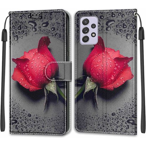 Coque Pour Samsung Galaxy A33 5g, Etui Samsung A33 5g, Housse De Galaxy A33 5g En Cuir Pu, Etui Housse En Cuir De Protection Avec [3 Emplacements Pour Cartes] [Magnetique] Flip Case(Rose 1)