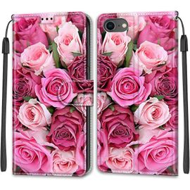 Coque Iphone Se 2020 / Iphone 8 / Iphone 7 (4,7 Pouces), Etui Housse En Cuir Coque Flip Case Fonction Support Housse Avec Fentes De Cartes Magnetique Portefeuille Protection Case (Rose 2)