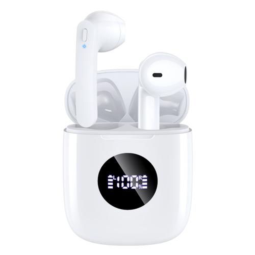 Ecouteurs sans Fil CAPOXO Bluetooth 5.1 Son Hi-Fi Stéréo Étanche IPX7 Oreillette Bluetooth Écran LED, Casque Bluetooth pour Travail/Voyage