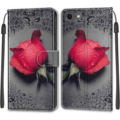 Coque Iphone Se 2020 / Iphone 8 / Iphone 7 (4,7 Pouces), Etui Housse En Cuir Coque Flip Case Fonction Support Housse Avec Fentes De Cartes Magnetique Portefeuille Protection Case (Rose 1)