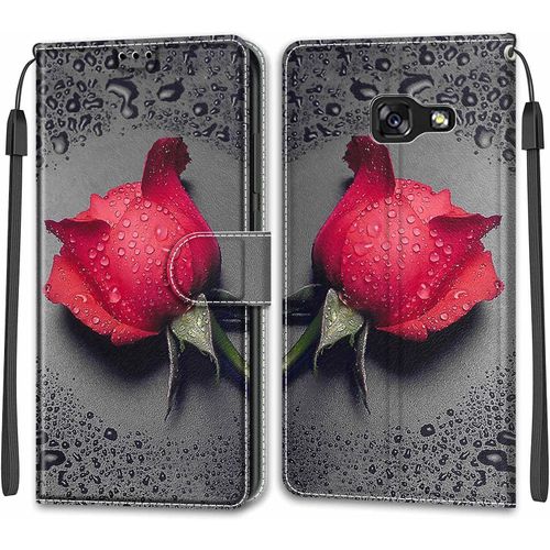 Coque Pour Samsung Galaxy A5 2017 /A520, Etui Samsung A5 2017 /A520, Housse De Galaxy A5 2017 /A520 En Cuir Pu, Etui Housse En Cuir De Protection Avec [Magnetique] Flip Case (Rose 1)