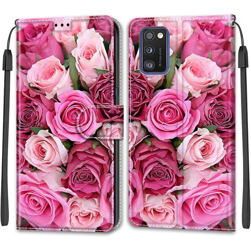 Coque Pour Samsung Galaxy A41, Etui Samsung A41, Housse De Galaxy A41 En Cuir Pu, Etui Housse En Cuir De Protection Avec [3 Emplacements Pour Cartes] [Magnetique] Flip Case(Rose 2)