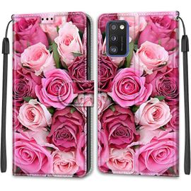 Coque Pour Samsung Galaxy A41, Etui Samsung A41, Housse De Galaxy A41 En Cuir Pu, Etui Housse En Cuir De Protection Avec [3 Emplacements Pour Cartes] [Magnetique] Flip Case(Rose 2)