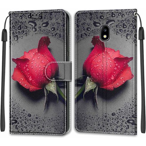 Coque Pour Samsung Galaxy J5 2017 /J530, Etui Samsung J5 2017 /J530, Housse De Galaxy J5 2017 /J530 En Cuir Pu,Etui Housse En Cuir De Protection Avec [Magnetique] Portefeuille Case(Rose 1)