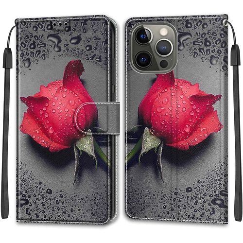 Coque Iphone 13 Pro Max, Etui Iphone 13 Pro Max (6,7 Pouces), Etui Housse En Cuir Coque Flip Case Fonction Support Avec Fentes De Cartes Magnetique Portefeuille Protection Case (Rose 1)