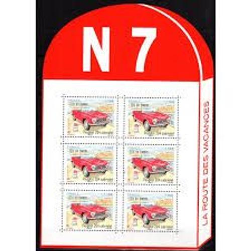 Fête Du Timbre : Voitures Anciennes : Peugeot 204 Cabriolet Feuillet 5429 Borne Nationale 7 Année 2020 N° 5429 Yvert Et Tellier Luxe (6 Timbres)