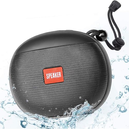 Enceinte Portable,Waterproof IPX6 360° HD Stéréo,Haut-Parleur Bluetooth 5.0 sans Fil 12W Subwoofer,Autonomie 12H Mains Libres Téléphone Support Radio FM,USB,TF -Noir