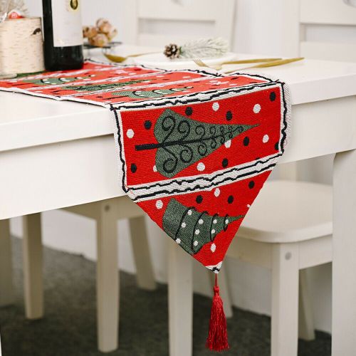 Nappe Tricotée Créative En Tissu Pour Noël Et Hiver, Décoration De Maison Pour Fête D'anniversaire