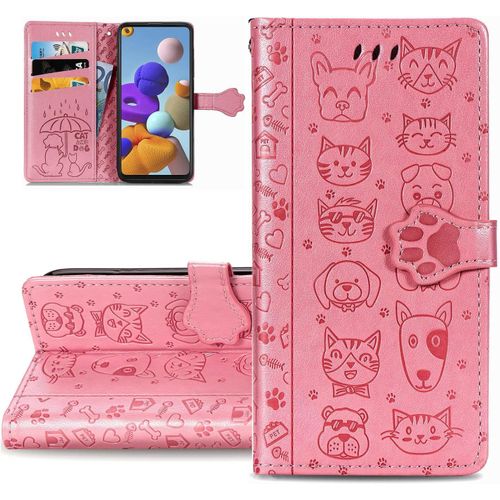 Coque Galaxy S23 Ultra,Portefeuille Etui Housse Pour Samsung Galaxy S23 Ultra Coque Gaufrage Chien Chat Mignon Pu Cuir Flip Wallet Etui Coquille Couverture Pour Galaxy S23 Ultra,Cat Pink